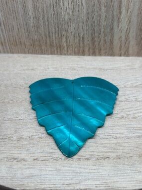 Teal Leaf Pendant Charm